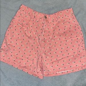 Floral denim shorts